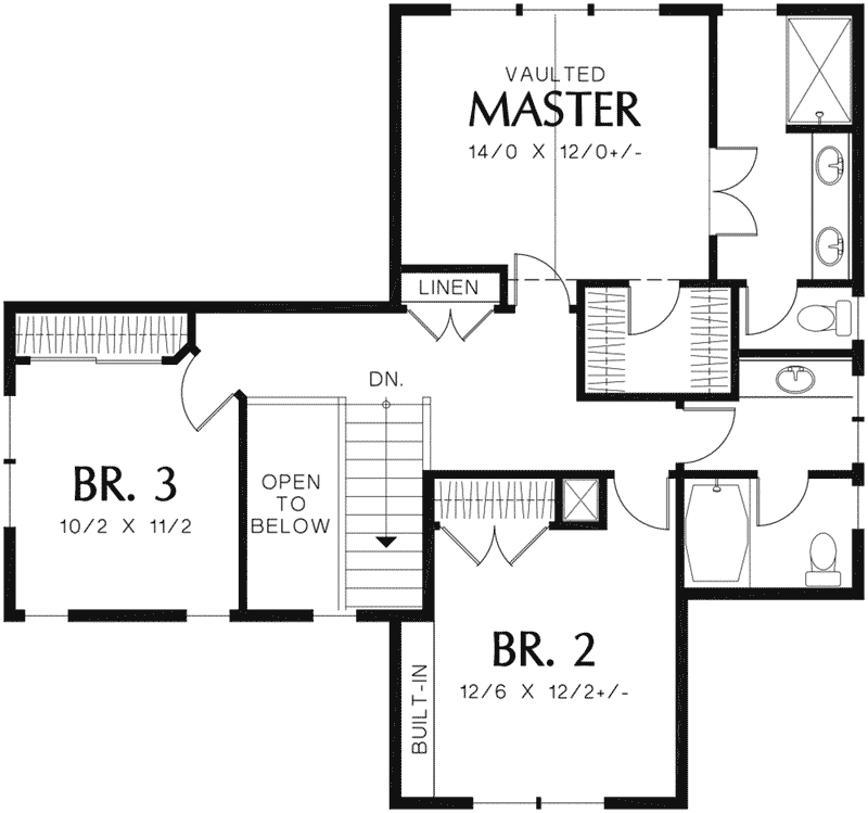 Neoclassical Home Plan Second Floor 011D-0440