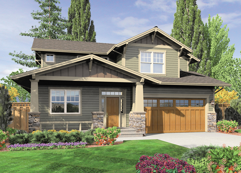 Mountain House Plan Front of Home - Kirkland Hill Craftsman Home 011D-0440 - Search House Plans and More