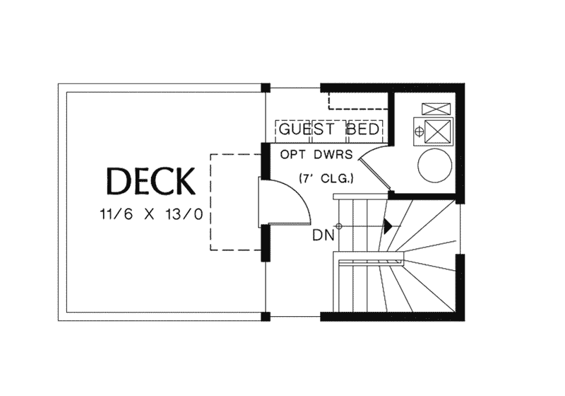 Vacation Home Plan Third Floor 011D-0471