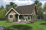 Rustic House Plan Rear Photo 01 - Bandon Falls Bungalow Home  011D-0489 | House Plans and More