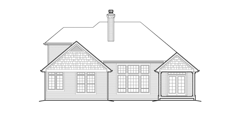 Arts & Crafts House Plan Rear Elevation - Gladwick Country Home 011D-0507 - Search House Plans and More