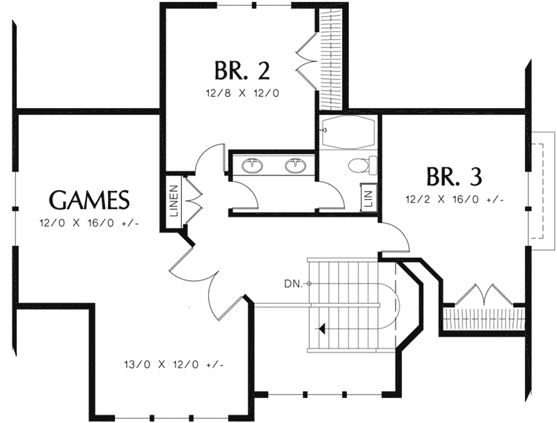 Country House Plan Second Floor - Melba Grove Country Home 011D-0508 - Shop House Plans and More