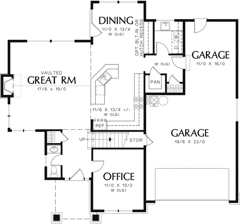 Traditional Home Plan First Floor 011D-0516