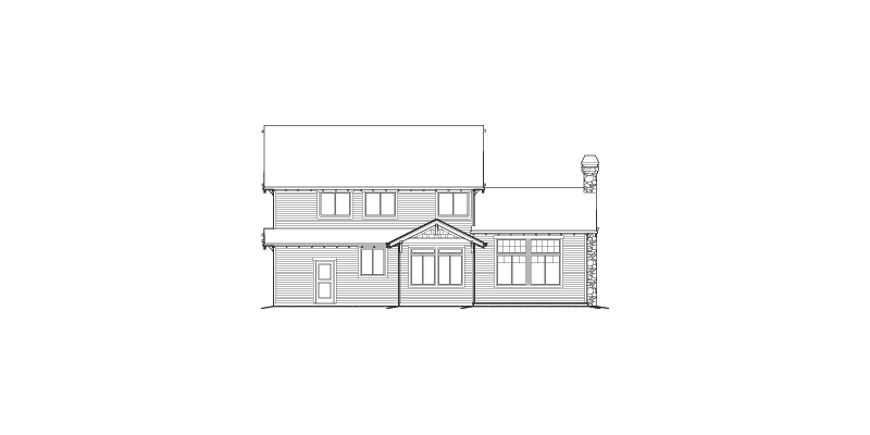European House Plan Rear Elevation - Northcreek Lane Craftsman Home 011D-0516 - Shop House Plans and More
