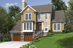 Neoclassical House Plan Front Photo 01 - Rhodes Point Sloping Lot Home 011D-0519 - Shop House Plans and More