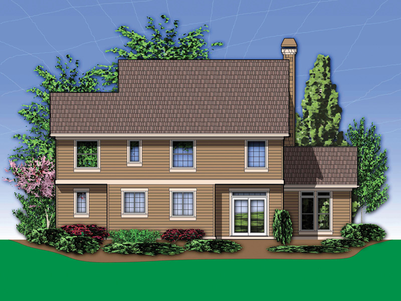 Neoclassical Home Plan Rear Photo 01 - Rhodes Point Sloping Lot Home  011D-0519 | House Plans and More