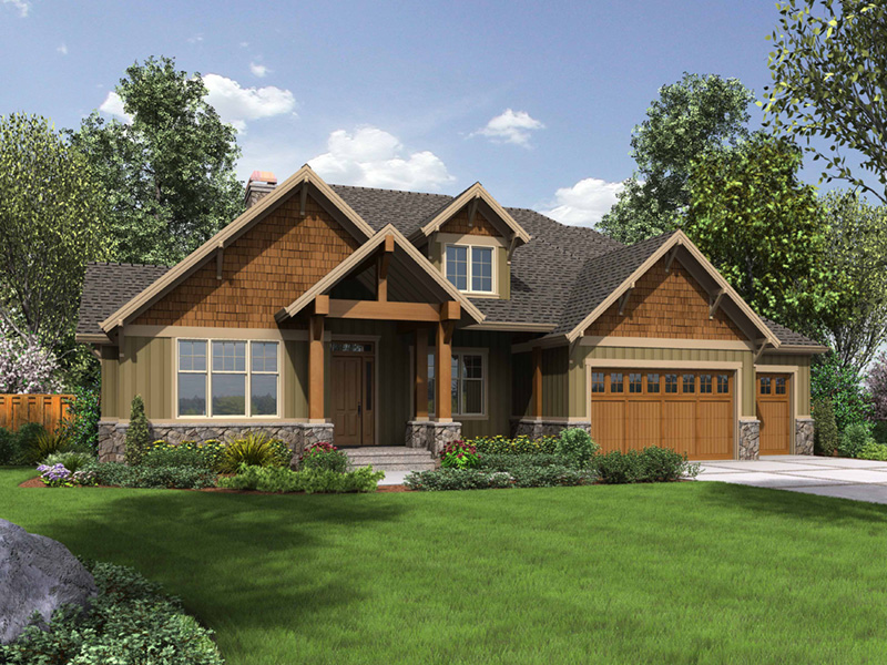 Rustic Home Plan Front Photo 08 - Wrights Creek Craftsman Home 011D-0526 | House Plans and More