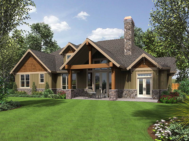 Rustic Home Plan Rear Photo 01 - Wrights Creek Craftsman Home 011D-0526 | House Plans and More