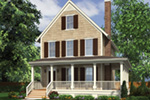 Shingle House Plan Front Image - Lucy Hill Narrow Lot Home 011D-0542 | House Plans and More