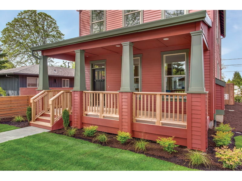 Arts & Crafts House Plan Porch Photo 01 - Lucy Hill Narrow Lot Home 011D-0542 - Shop House Plans and More