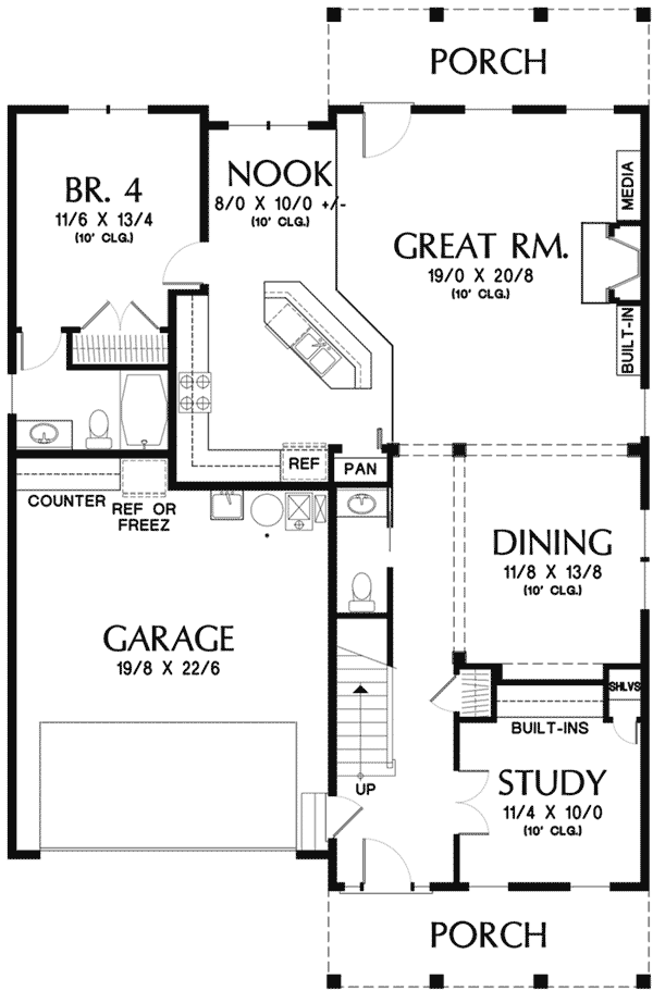 Georgian Home Plan First Floor 011D-0564