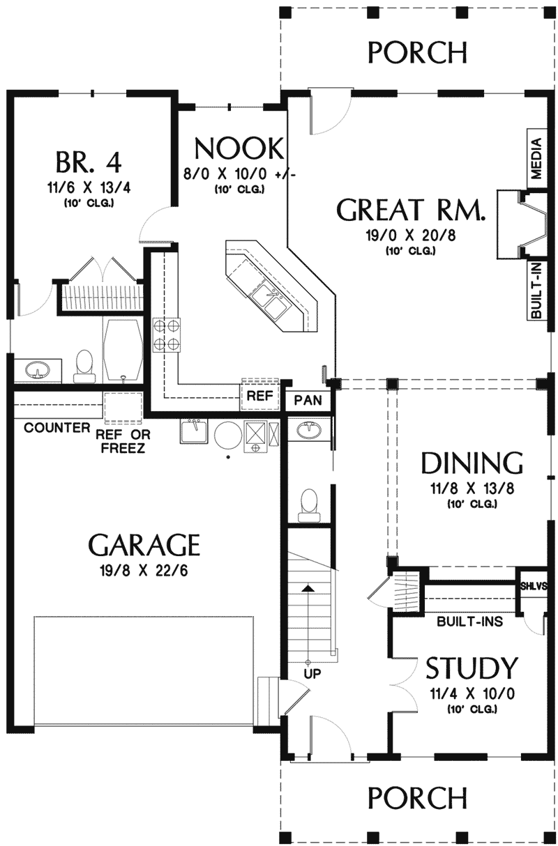 Southern House Plan First Floor -  011D-0564 | House Plans and More