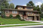 Prairie House Plan Front Image - Neva Canyon Modern House with Elevator - Shop House Plans and More