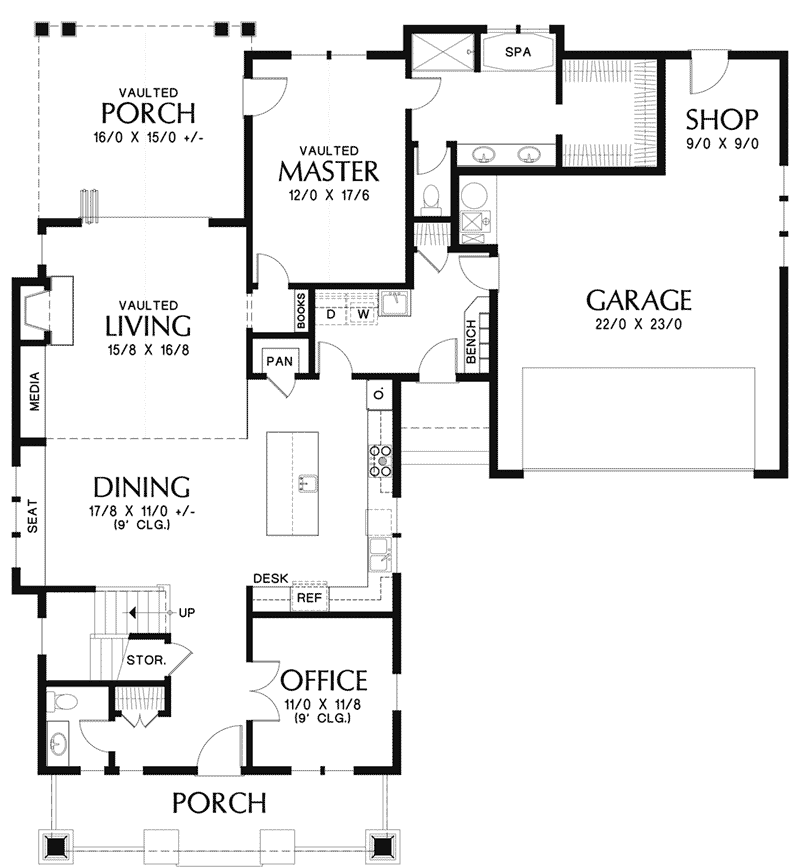 Country House Plan First Floor - Cypress Creek Modern Farmhouse  011D-0579 | House Plans and More