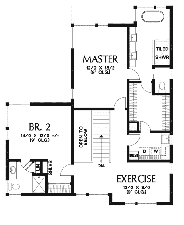 Vacation Home Plan Second Floor 011D-0586