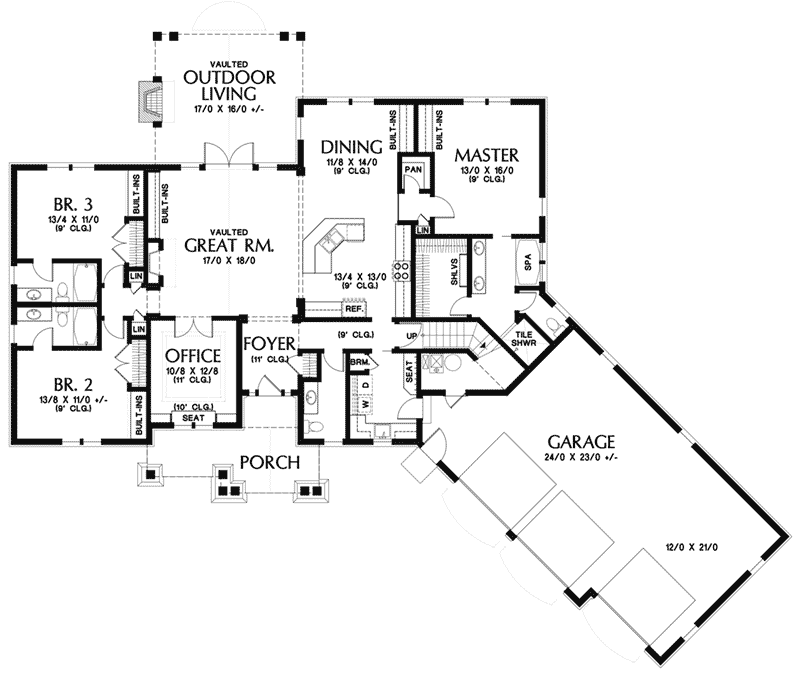 Victorian House Plan First Floor - Geneva Lane Craftsman Home 011D-0606 - Search House Plans and More