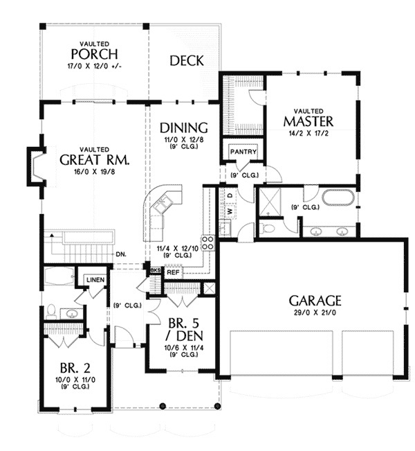 Country Home Plan First Floor 011D-0608
