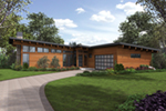 Lake House Plan Front of Home - Reza Modern Ranch Home 011D-0610 - Shop House Plans and More