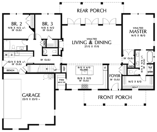 Country Home Plan First Floor 011D-0617