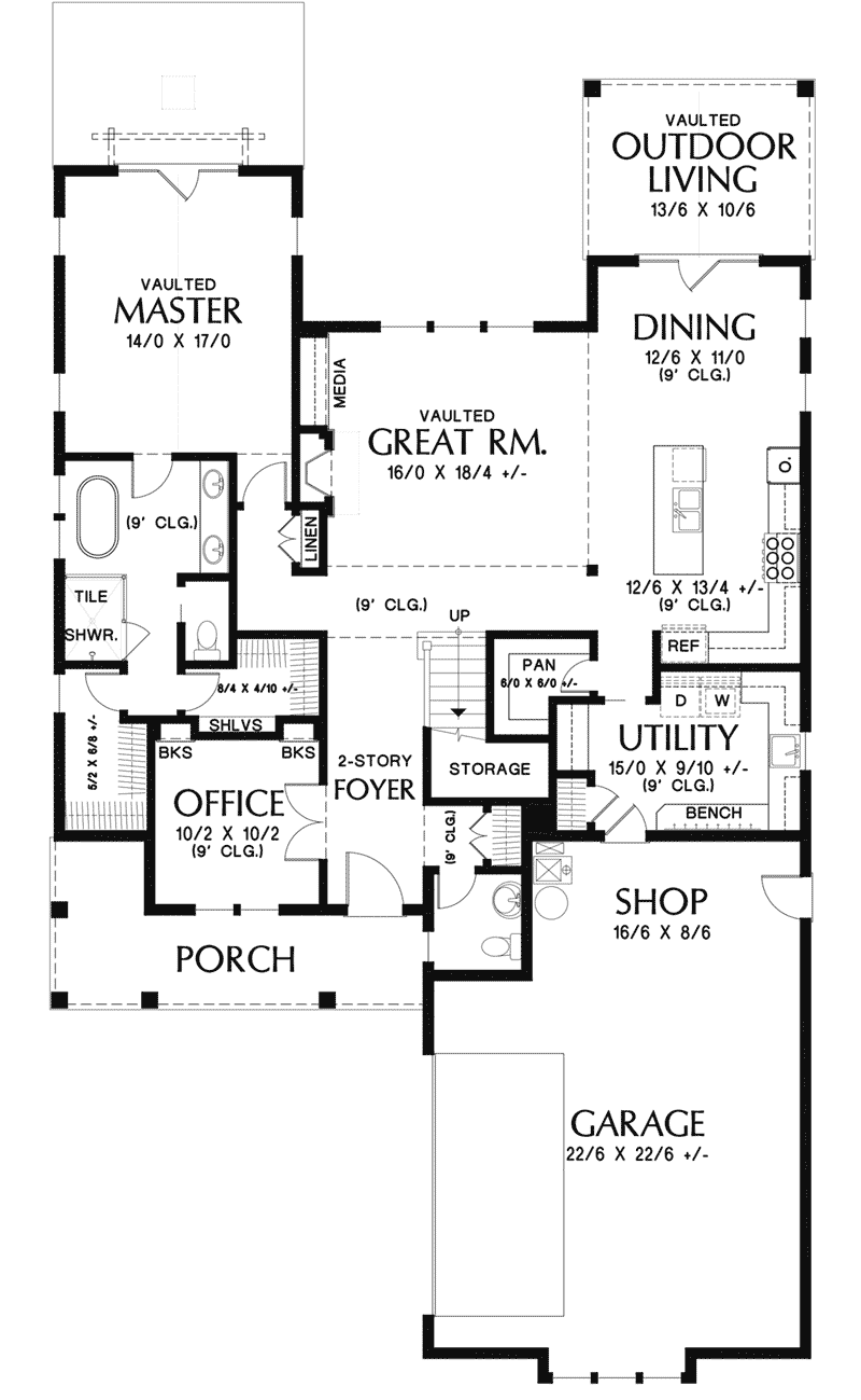 Country Home Plan First Floor 011D-0622