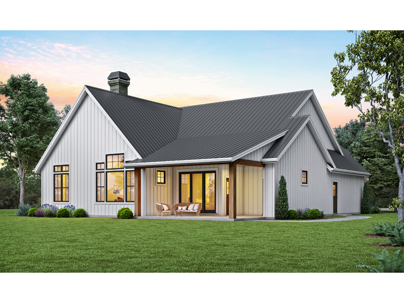 Beach & Coastal House Plan Rear Photo 01 - Mercer Way Modern Farmhouse 011D-0627 - Shop House Plans and More