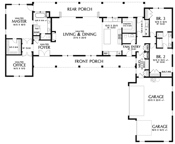 Southern Home Plan First Floor 011D-0630