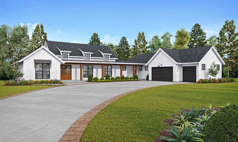 Prairie House Plan Front of Home -  011D-0630 | House Plans and More