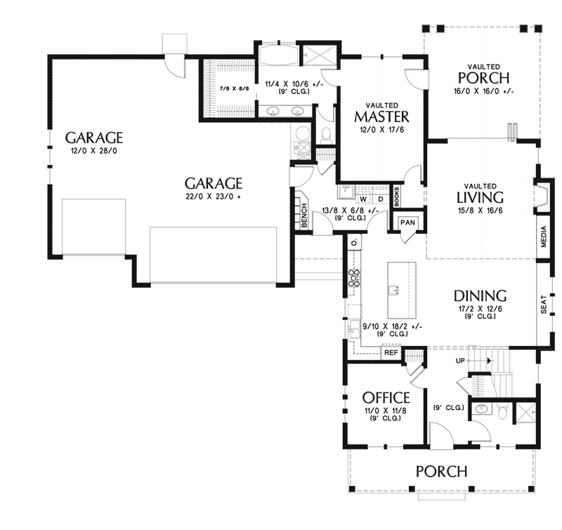 Craftsman House Plan First Floor -  011D-0646 | House Plans and More