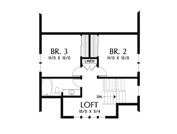 Arts & Crafts Home Plan Second Floor 011D-0646