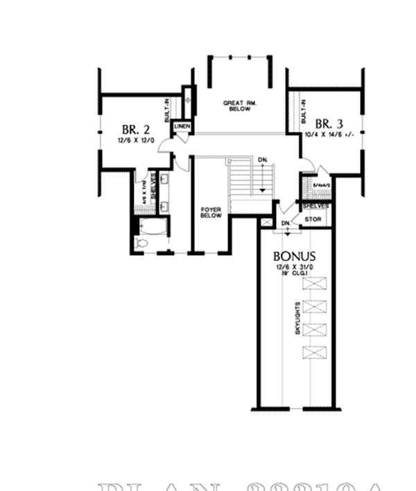 Modern Home Plan Second Floor 011D-0651