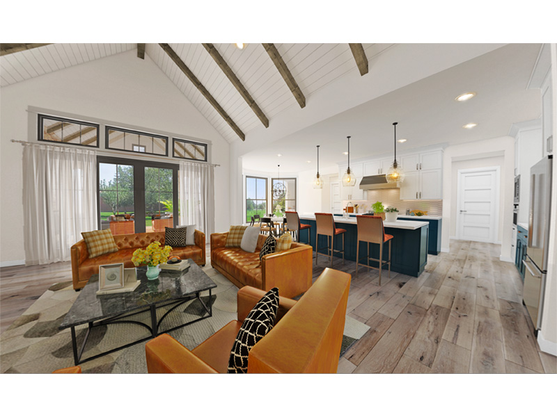 Southern House Plan Great Room Photo 01 - Perry Hill Modern Farmhouse 011D-0661 - Shop House Plans and More