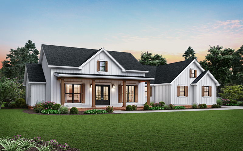 Southern House Plan Front of Home - Romney Creek Modern Farmhouse 011D-0662 - Shop House Plans and More