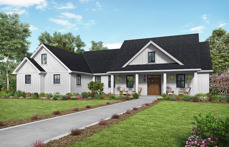 Modern House Plan Front of Home - Murphy Lane Modern Farmhouse 011D-0670 - Shop House Plans and More