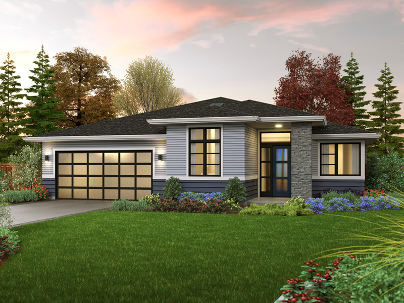 Contemporary House Plan Front of Home - 011D-0679 - Shop House Plans and More