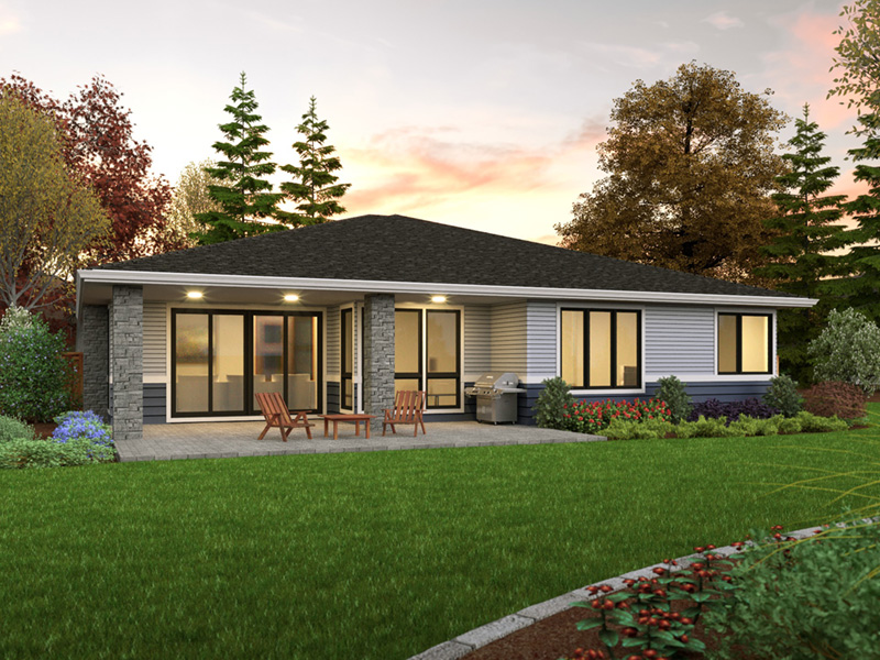 Contemporary House Plan Rear Photo 01 - 011D-0679 - Shop House Plans and More