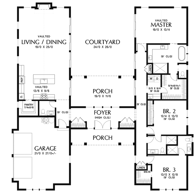Farmhouse Plan First Floor - 011D-0682 - Shop House Plans and More