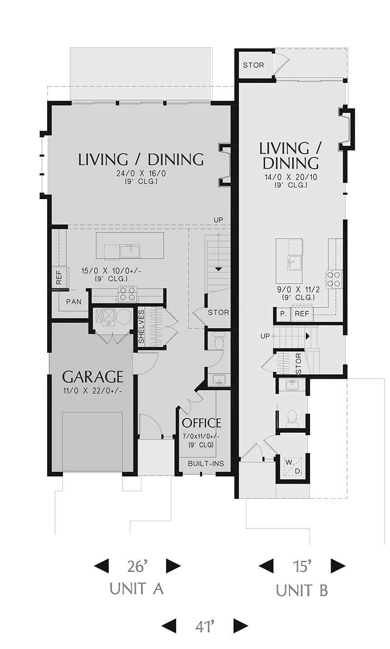 Multi-Family Home Plan First Floor 011D-0707