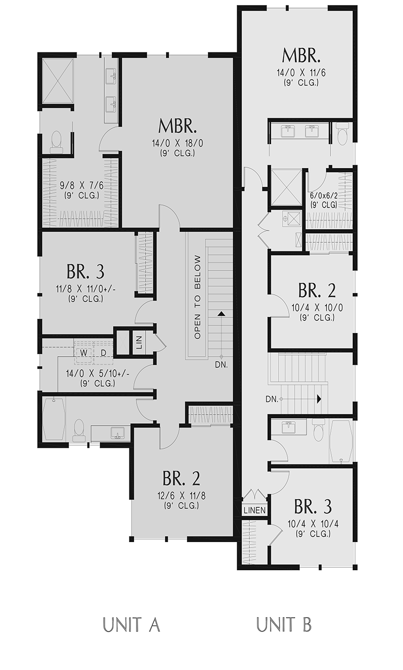 Multi-Family Home Plan Second Floor 011D-0707