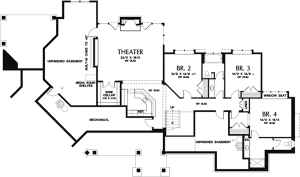 Luxury Home Plan Lower Level 011S-0001