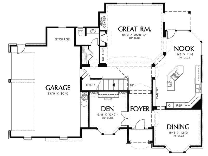 Neoclassical Home Plan First Floor 011S-0002