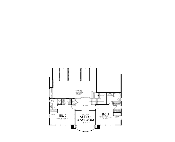 Craftsman Home Plan Second Floor 011S-0005