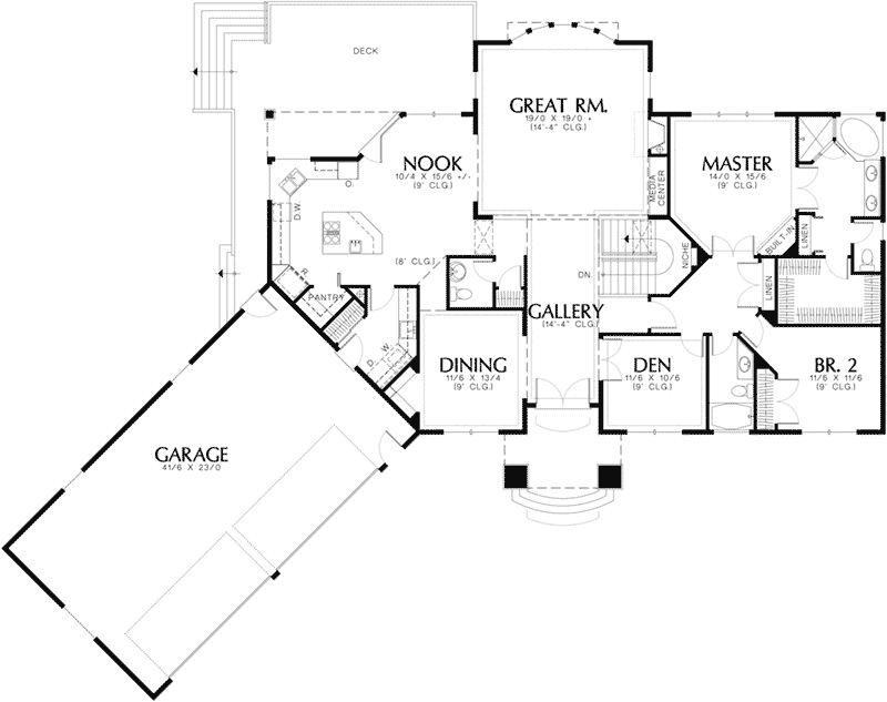 Luxury Home Plan First Floor 011S-0007