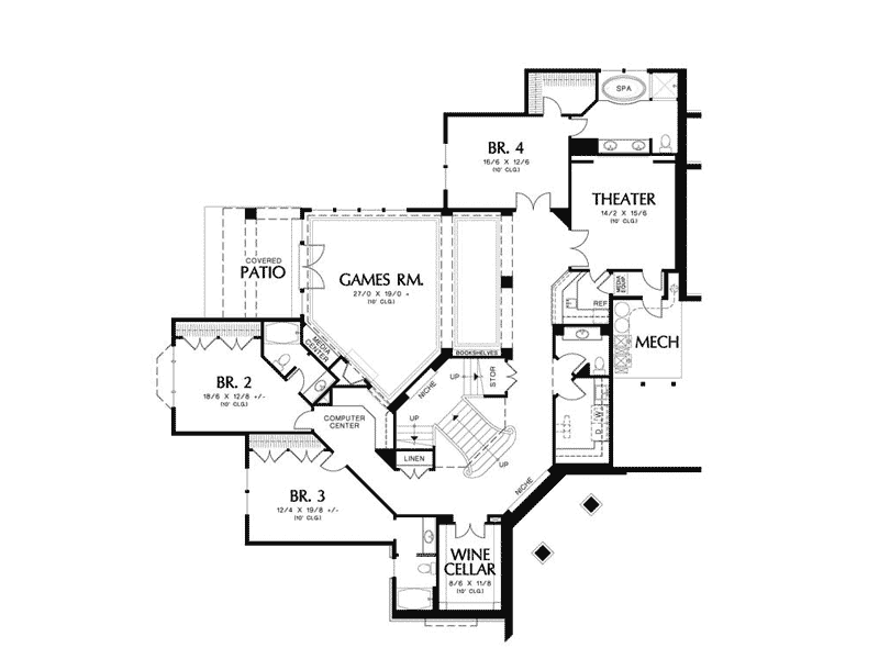 Luxury Home Plan Second Floor 011S-0017