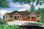 Lake House Plan Front Image - Juntara Craftsman Shingle Home 011S-0017 - Search House Plans and More