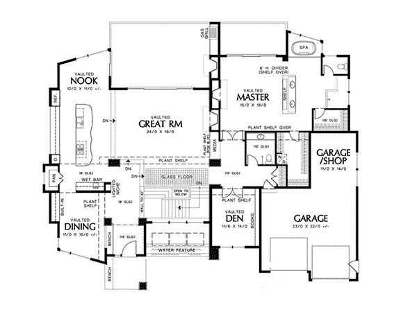 Contemporary Home Plan First Floor 011S-0018