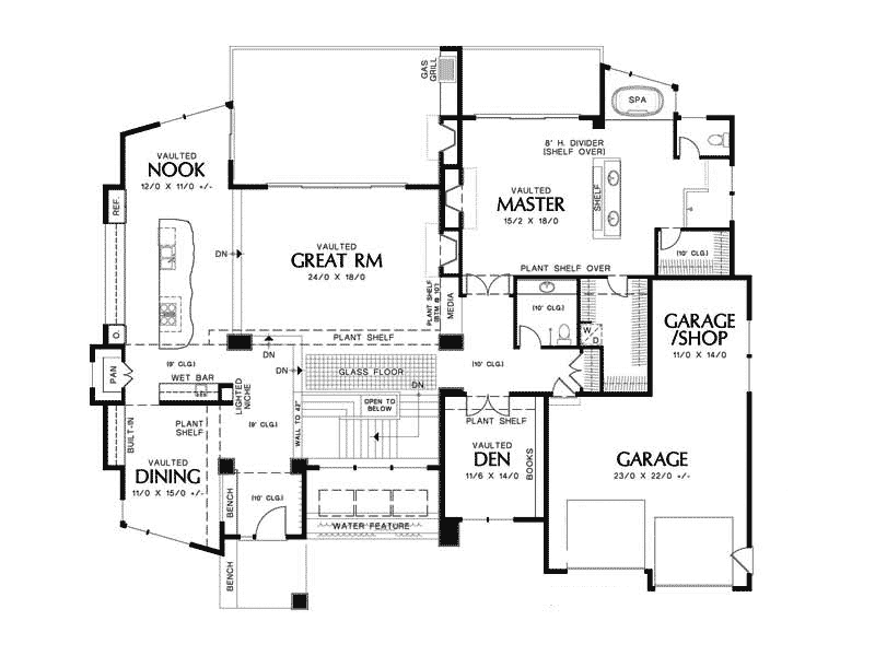 Modern House Plan First Floor - Castlerock Manor Luxury Home 011S-0018 | House Plans and More