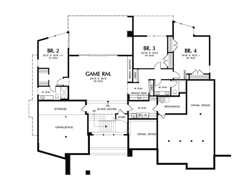 Prairie House Plan Lower Level Floor - Castlerock Manor Luxury Home 011S-0018 | House Plans and More