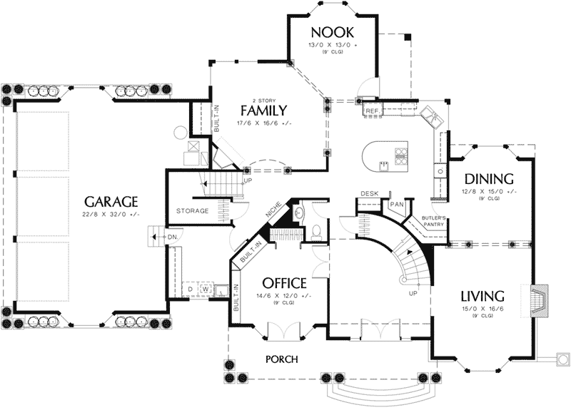 Luxury House Plan First Floor - Sutter Place Craftsman Home 011S-0026 - Shop House Plans and More