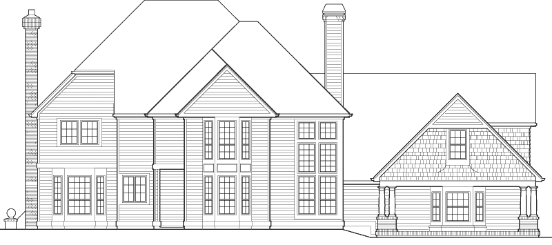 Luxury House Plan Rear Elevation - Sutter Place Craftsman Home 011S-0026 - Shop House Plans and More
