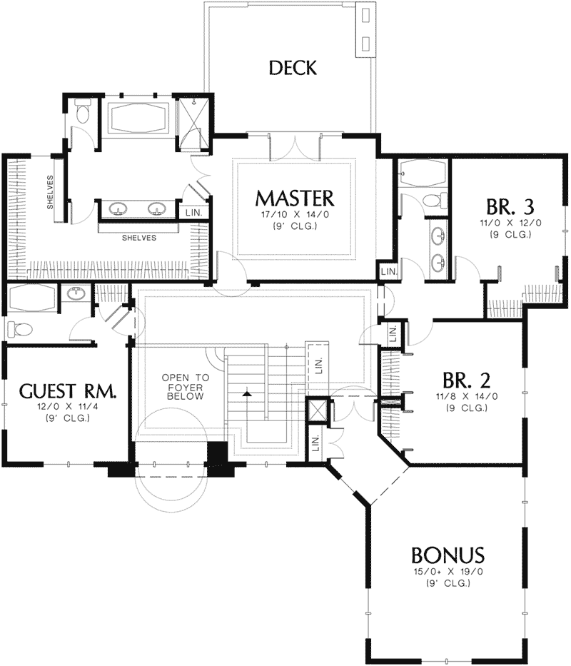 Florida House Plan Second Floor -  011S-0035 | House Plans and More